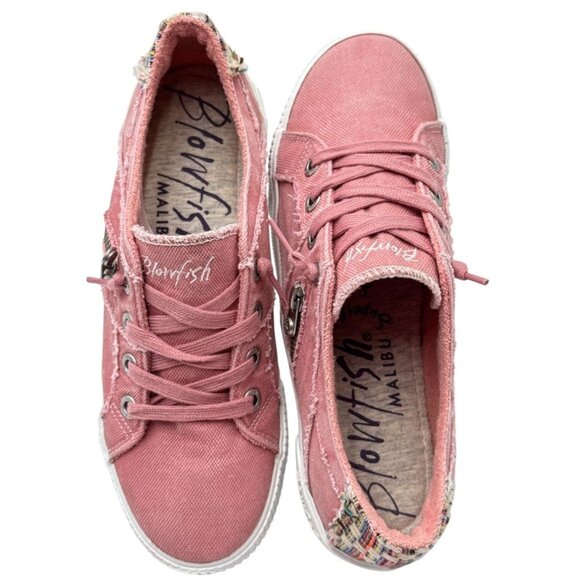 Blowfish Malibu Womens Size 8.5 Pink Canvas Sneakers Comfort Super Foam Sock - Picture 1 of 13